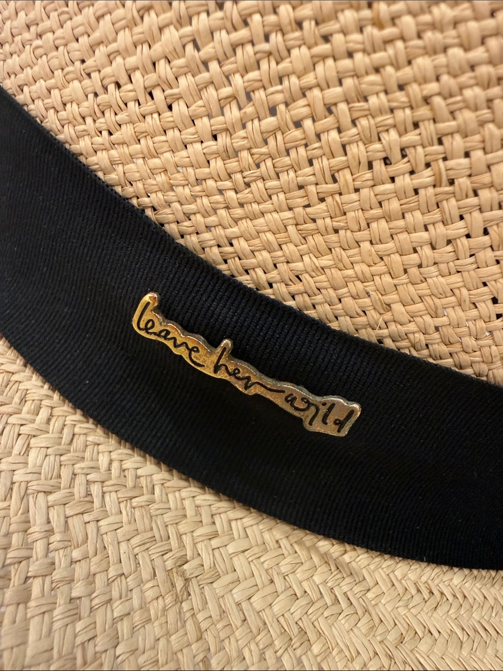 Straw Panama Hat with Black Band - Unbranded - Picture 4 of 5